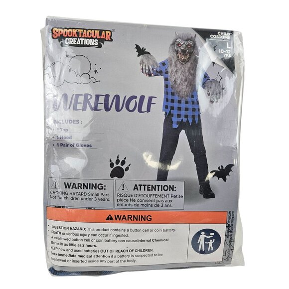 Spooktacular Creations Other - Spooktacular Creations Child Werewolf Costume L 10-12 Yrs With Top Hood Gloves